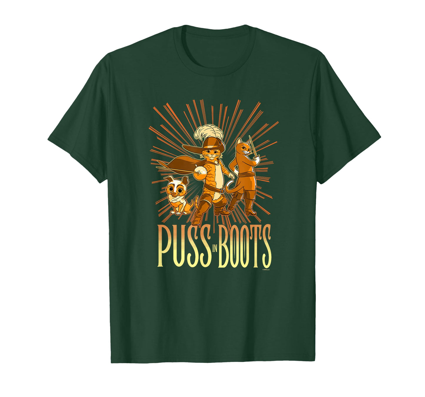 DreamWorks Puss in Boots: The Last Wish Cat Trio Poster T-Shirt Small