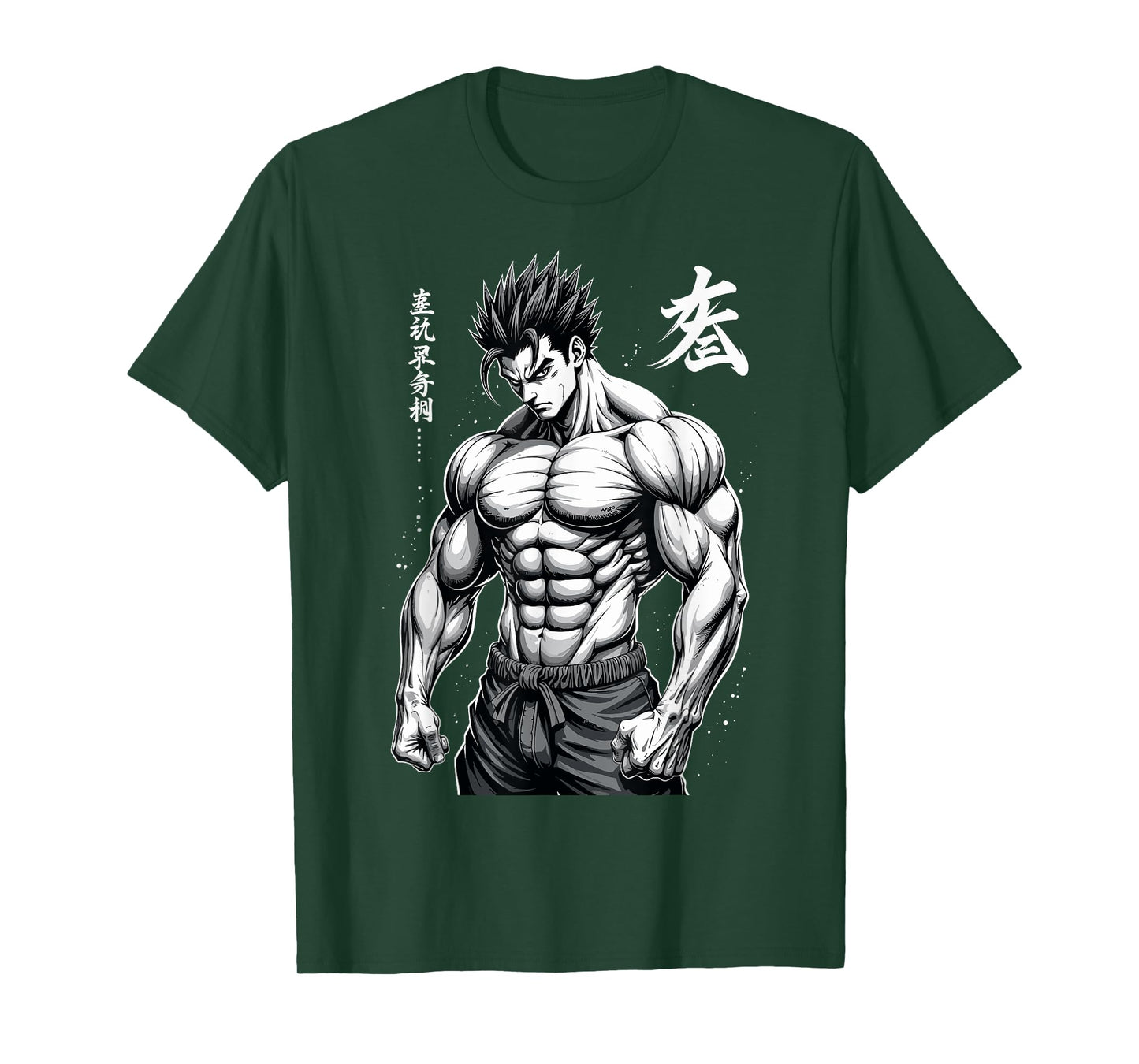 Powerlifter Japanese Anime Style Muscle Bodybuilder Gym T-Shirt