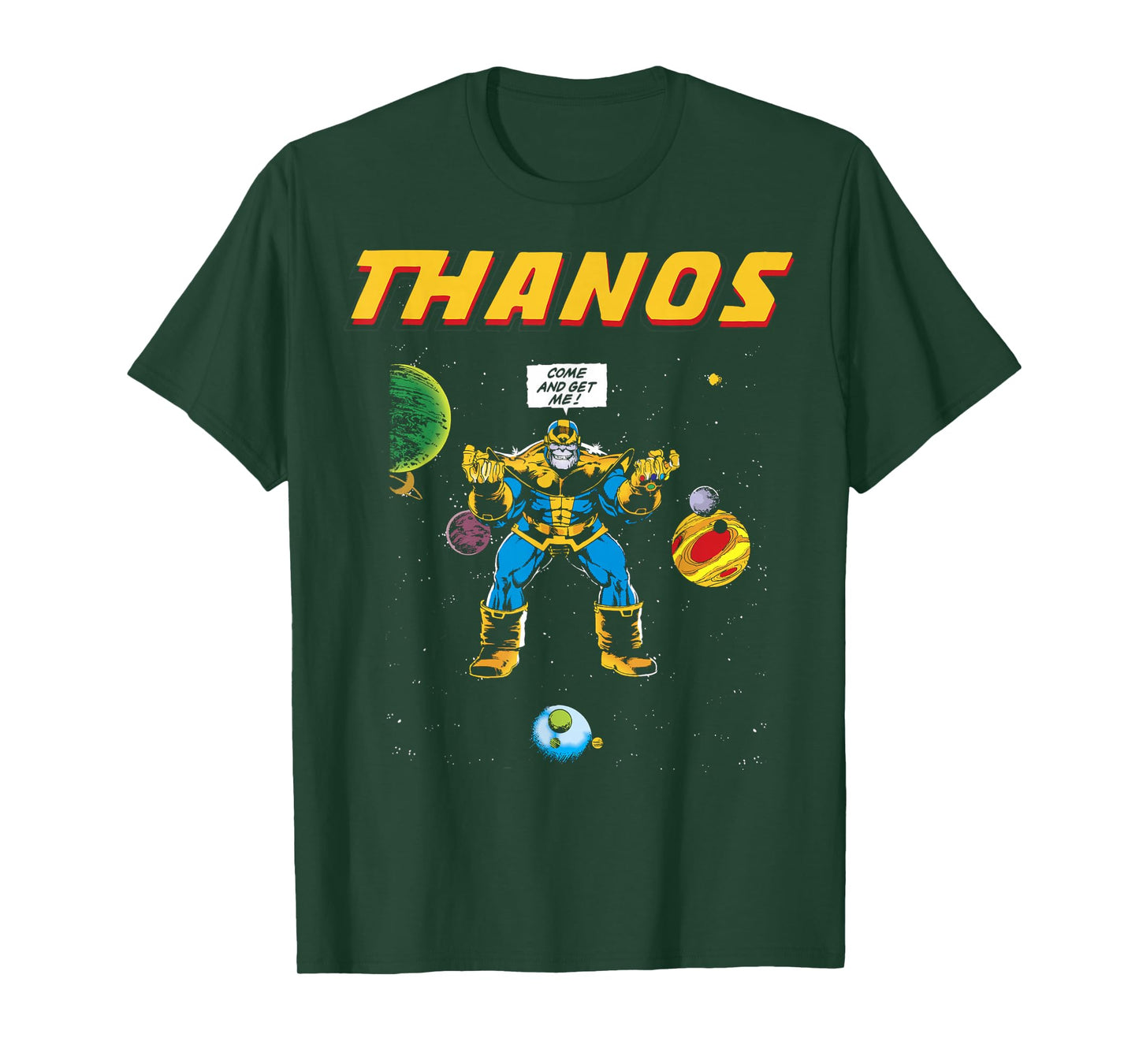 Marvel Thanos Come And Get Me Retro Comic Graphic T-Shirt T-Shirt
