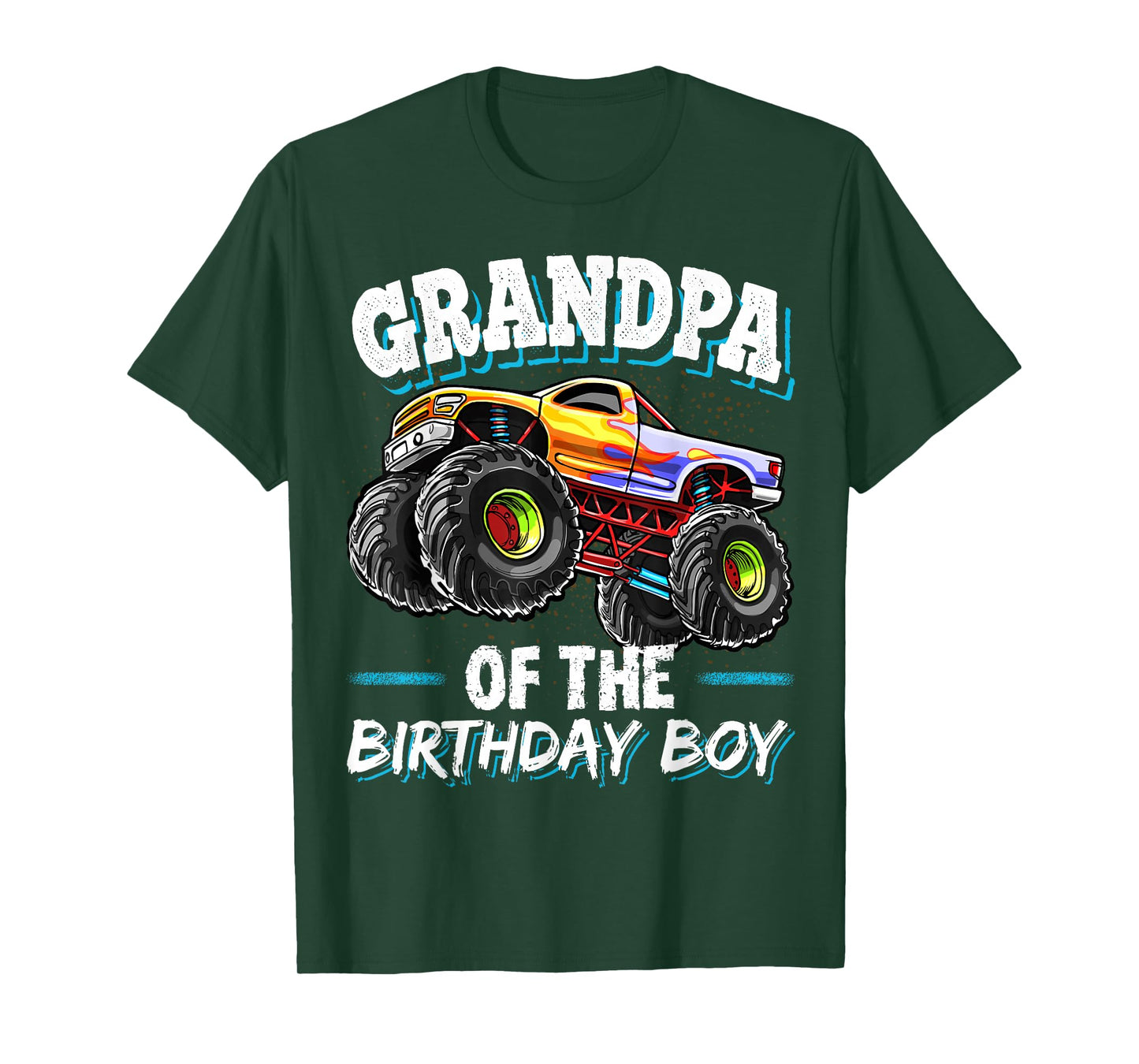 Grandpa of the Birthday Boy Monster Truck Birthday Party T-Shirt