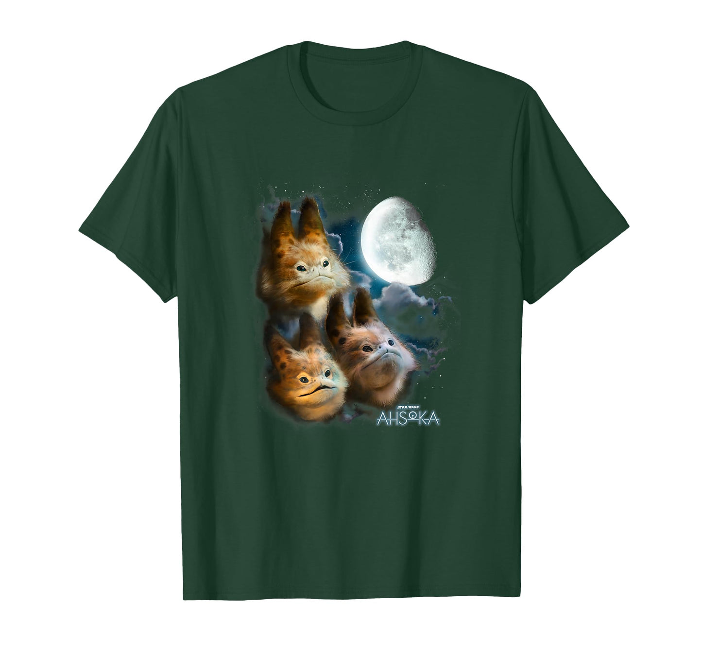 Star Wars: Ahsoka Loth-Cat Cloudy Galactic Trio Portrait T-Shirt