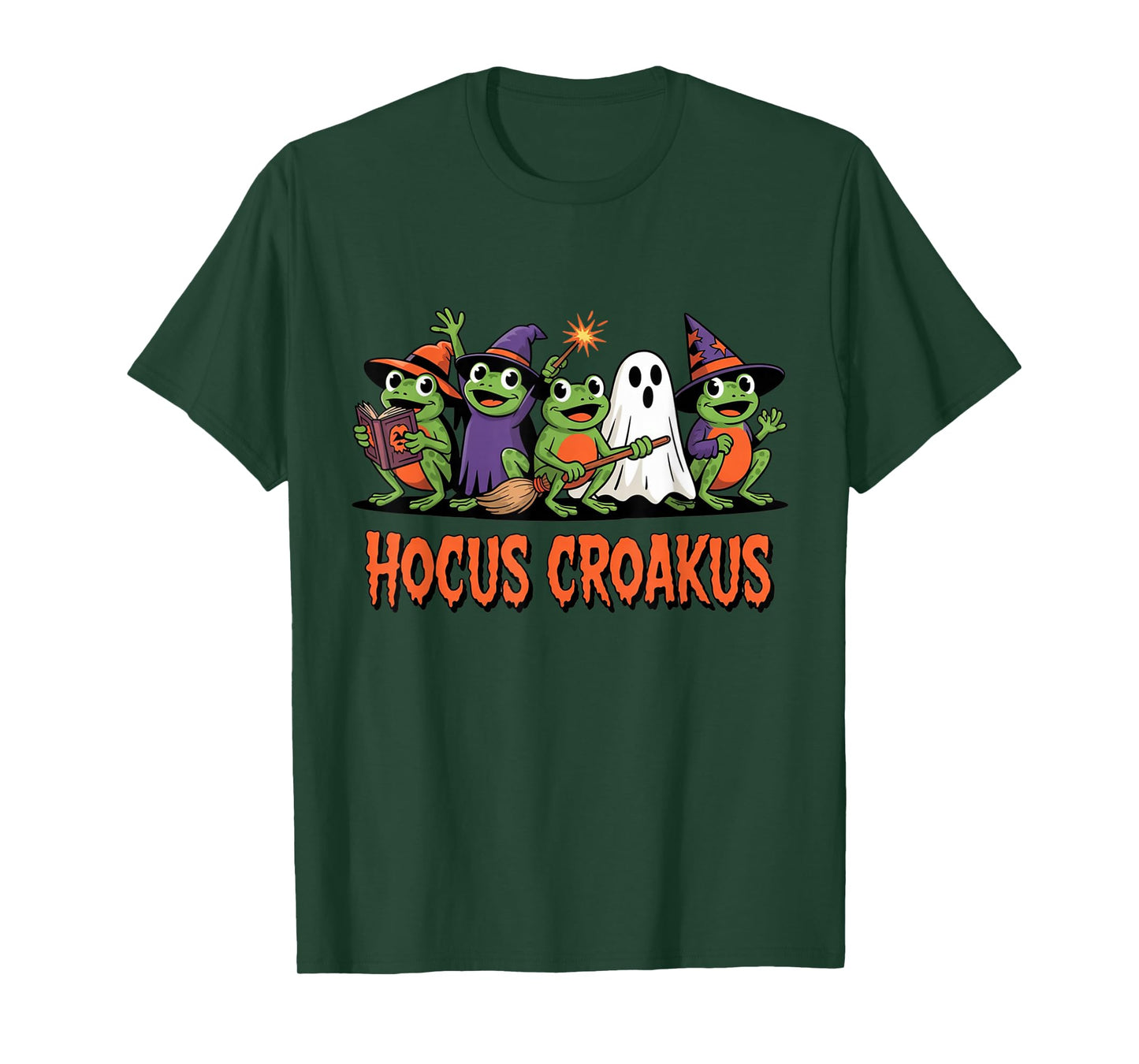 Hocus Croakus Frog Halloween Magic Spell Funny Witch Spooky T-Shirt