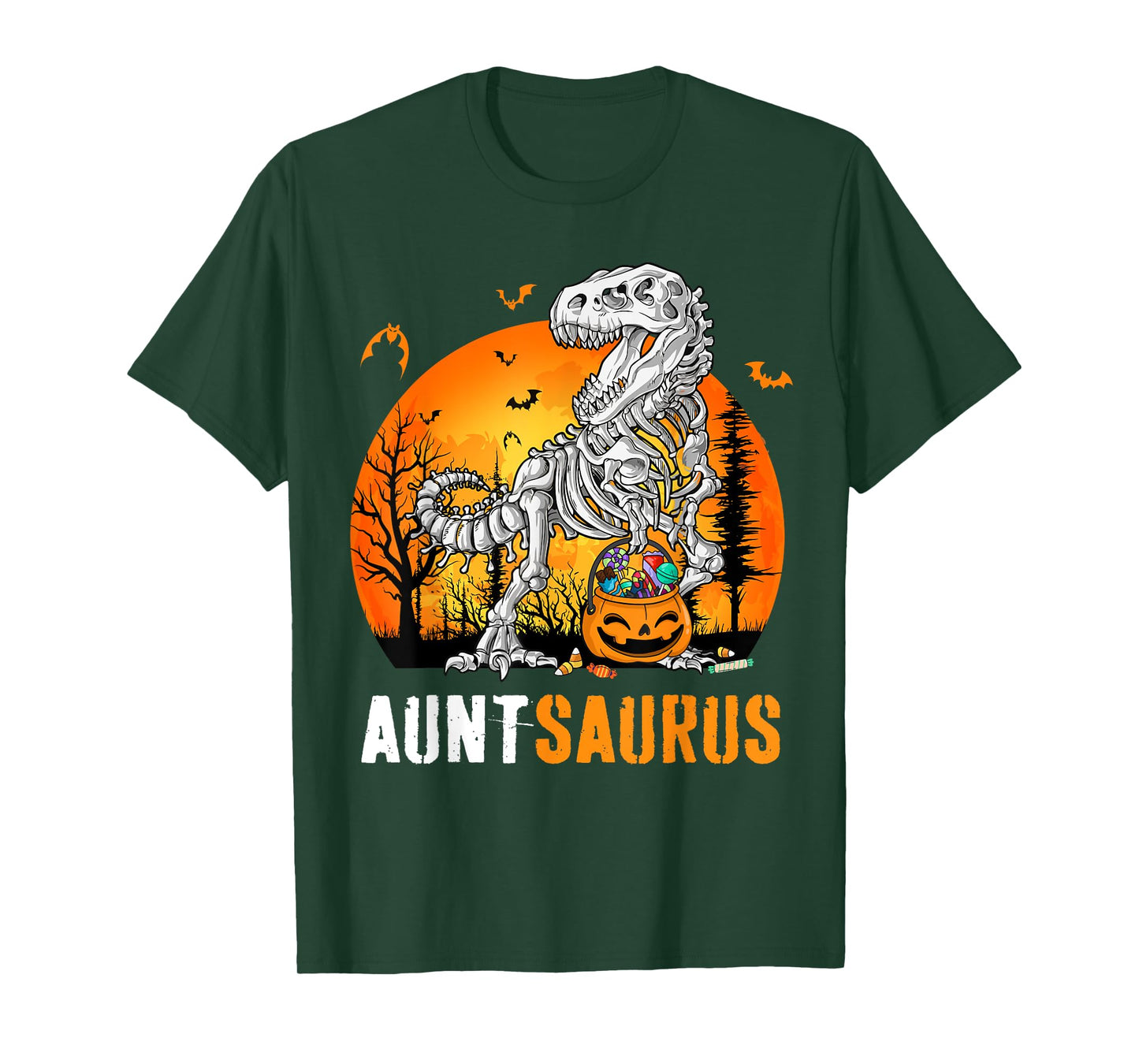 Auntsaurus Dinosaur Skeleton Halloween Aunt Saurus T-Shirt