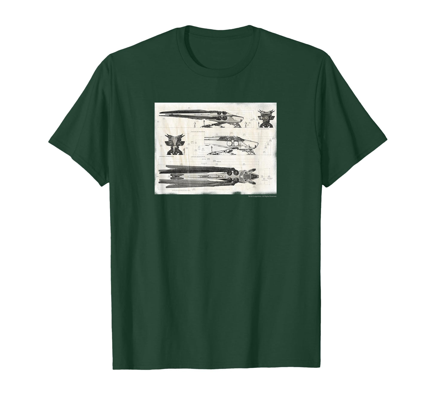 Dune - Royal Ornithopter Blueprint - Cream T-Shirt