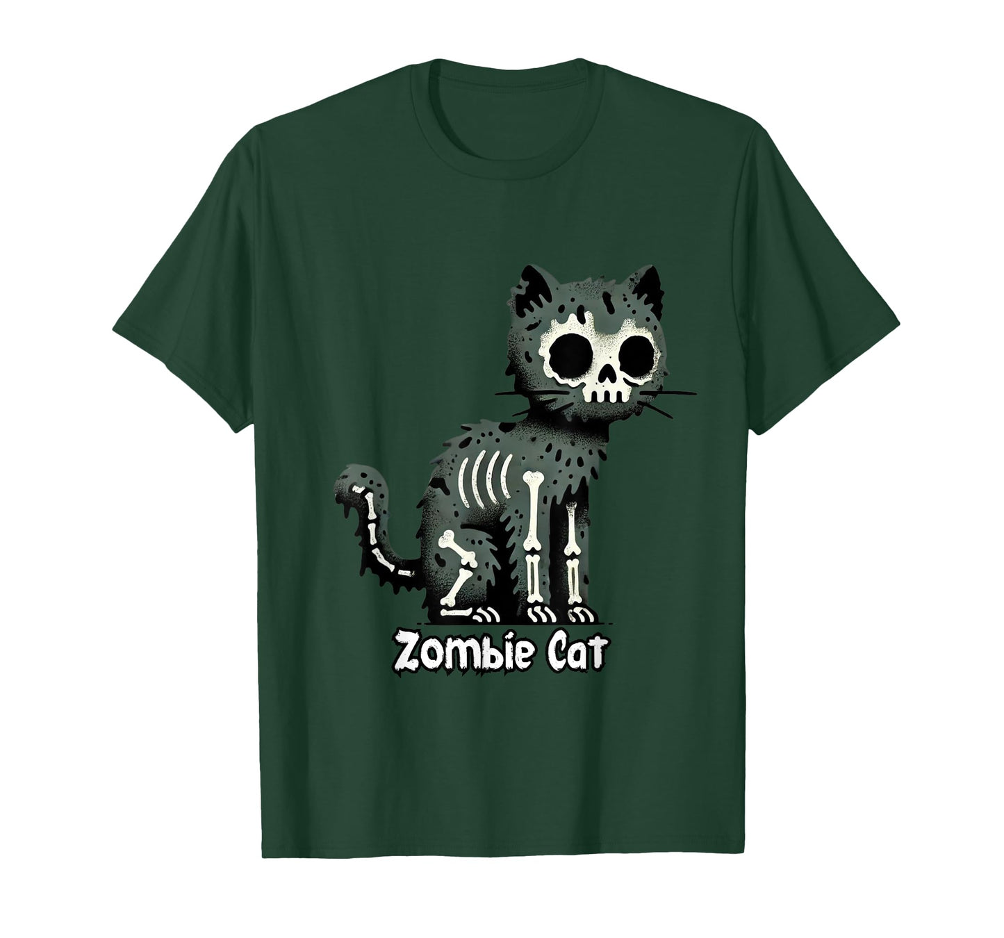 Spooky & Cute Cat Zombie Halloween Men Women Kids T-Shirt