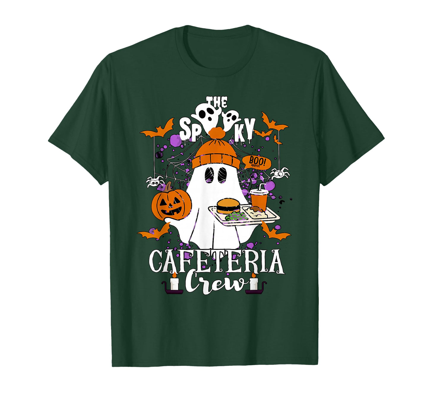 Spooky Cafeteria Crew Halloween Ghost Lunch Lady School Fall T-Shirt