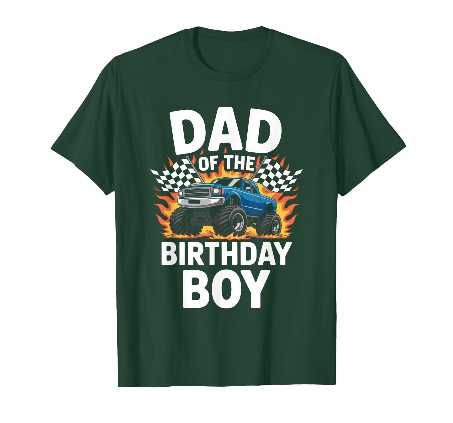 Dad Of The Birthday Boy Monster Truck Funny Party Men T-Shirt