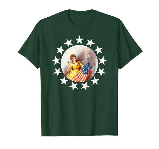 1776 George Washington Betsy Ross Flag Shirt Art-13 Stars T-Shirt