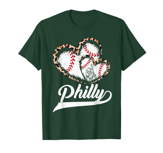 Philadelphies Souvenir Leopard Heart I Love Philadelphies T-Shirt