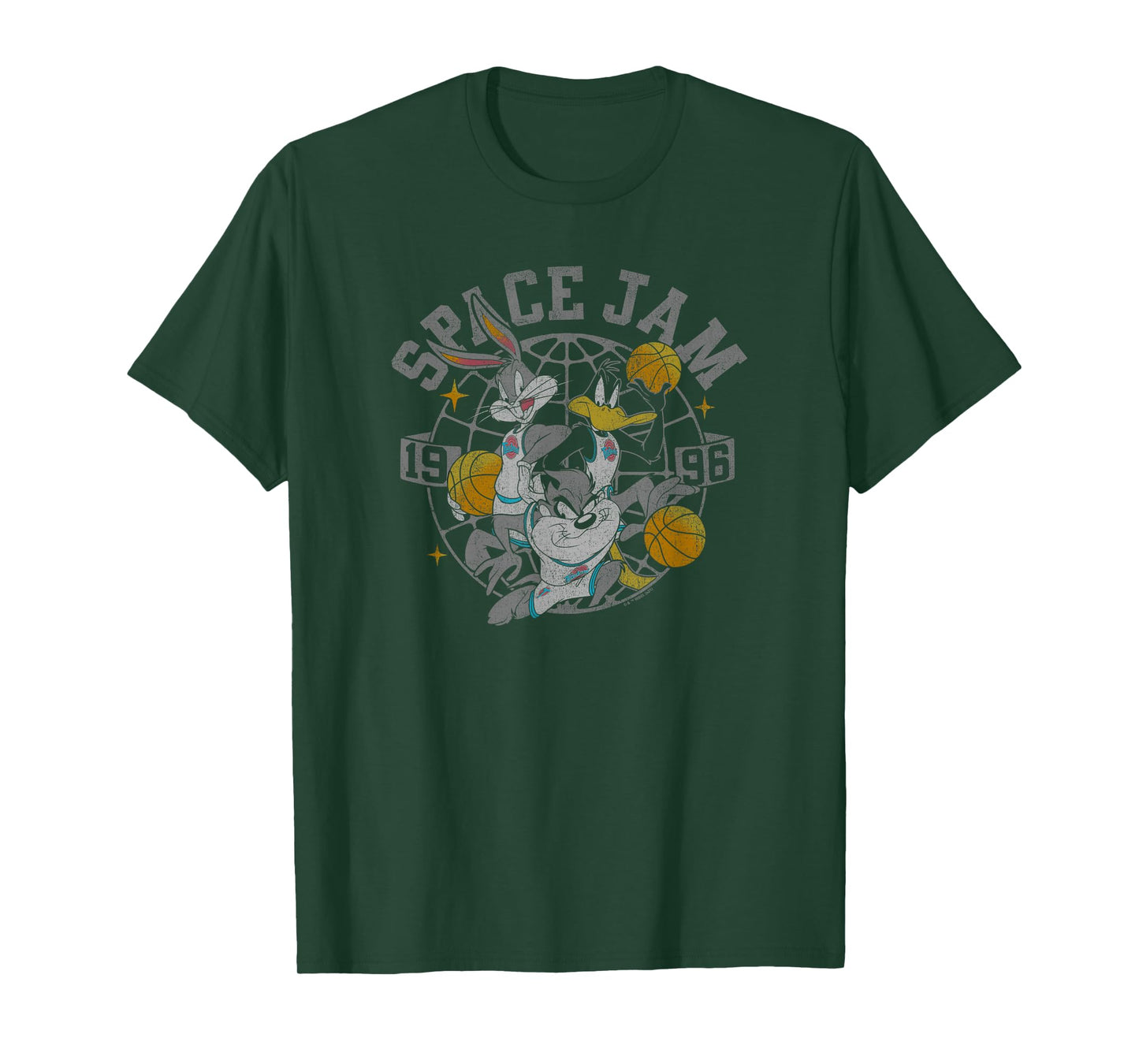 Space Jam Classic Distressed Group Poster T-Shirt