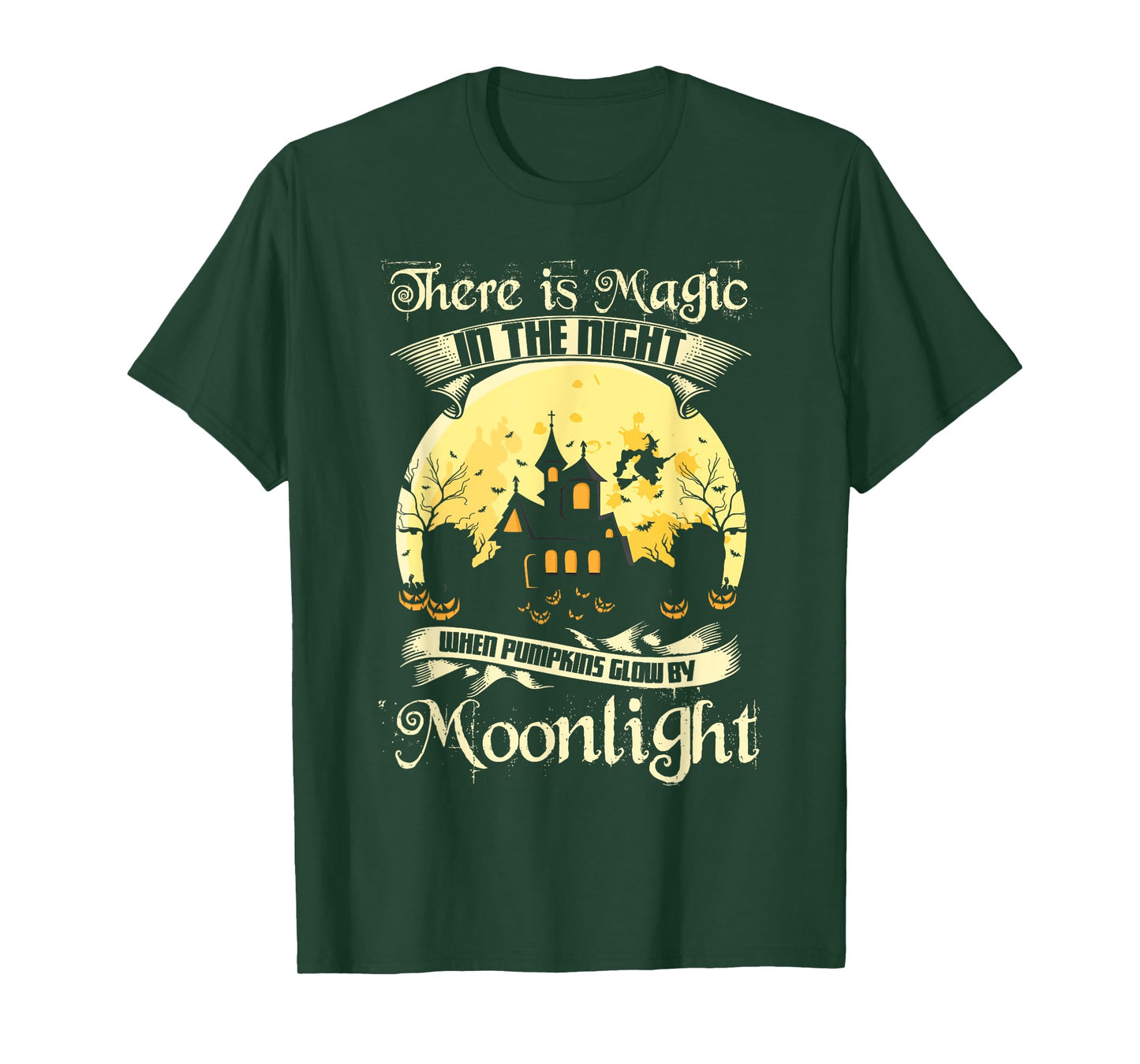 Magic In The Night Pumpkins Glow Moonlight Halloween Shirt T-Shirt