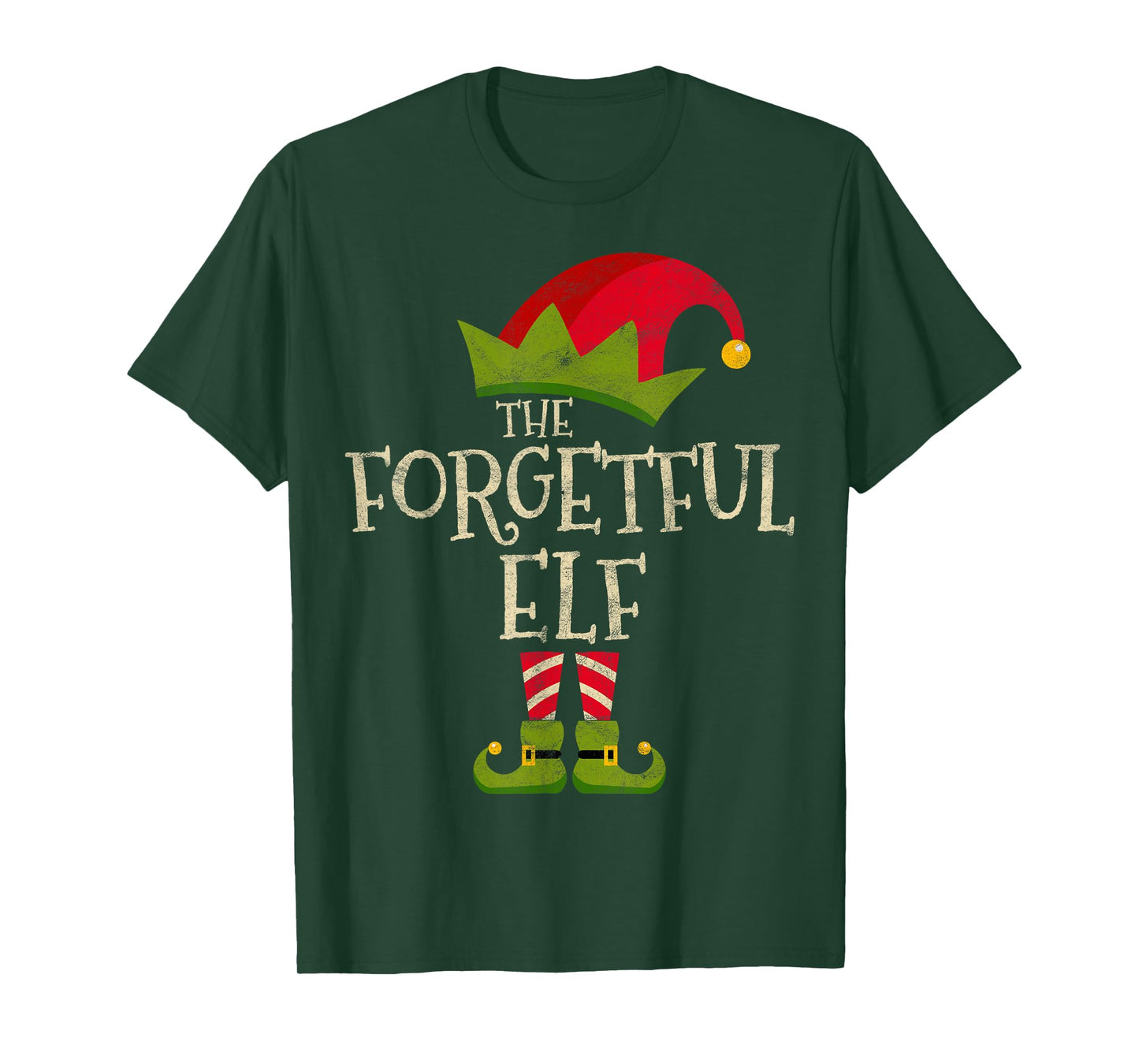 Easy The Forgetful Elf Costume Family Group Gift Christmas T-Shirt