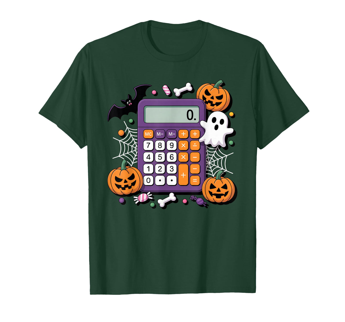 Funny Math Teacher Halloween Costume Men Women Calculator T-Shirt