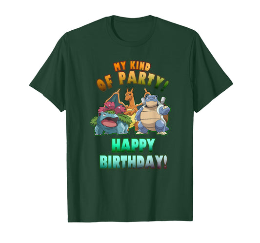 Pokémon Birthday Group My Kind of Party Rainbow Text T-Shirt