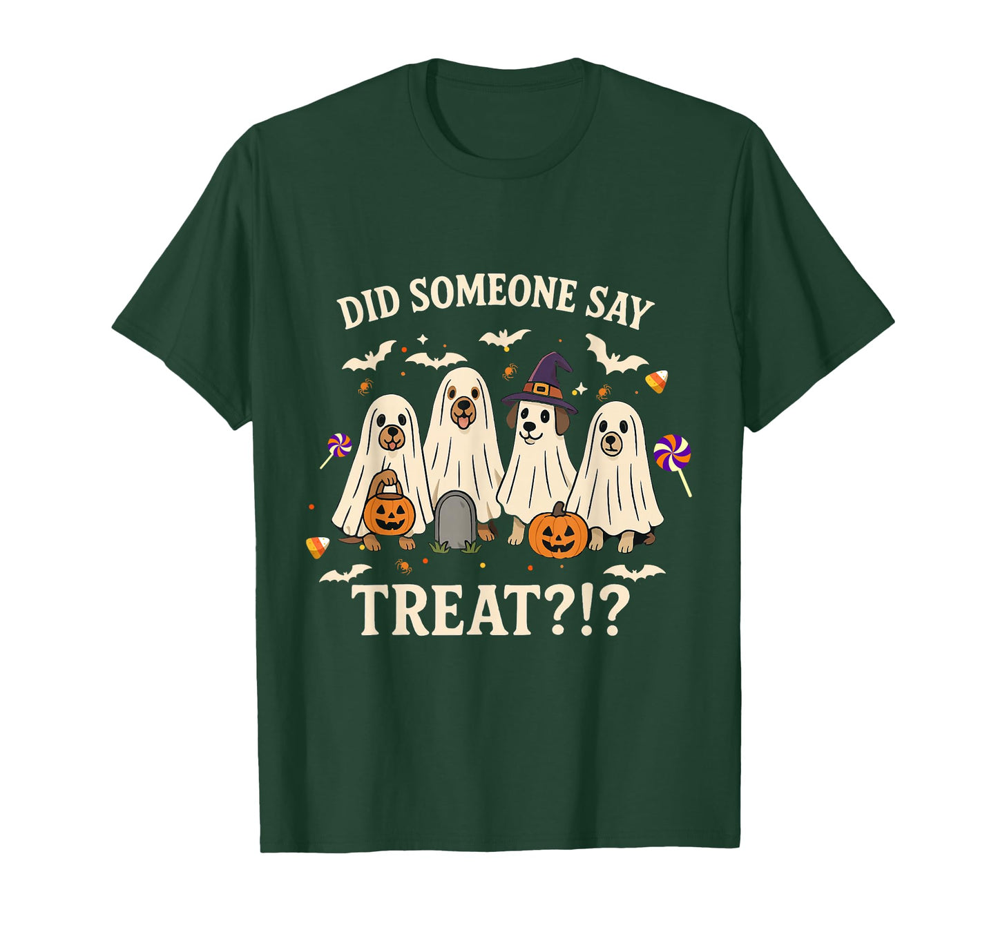 Funny Halloween Dogs Did Someone Say Treat Ghost Dog Boo T-Shirt