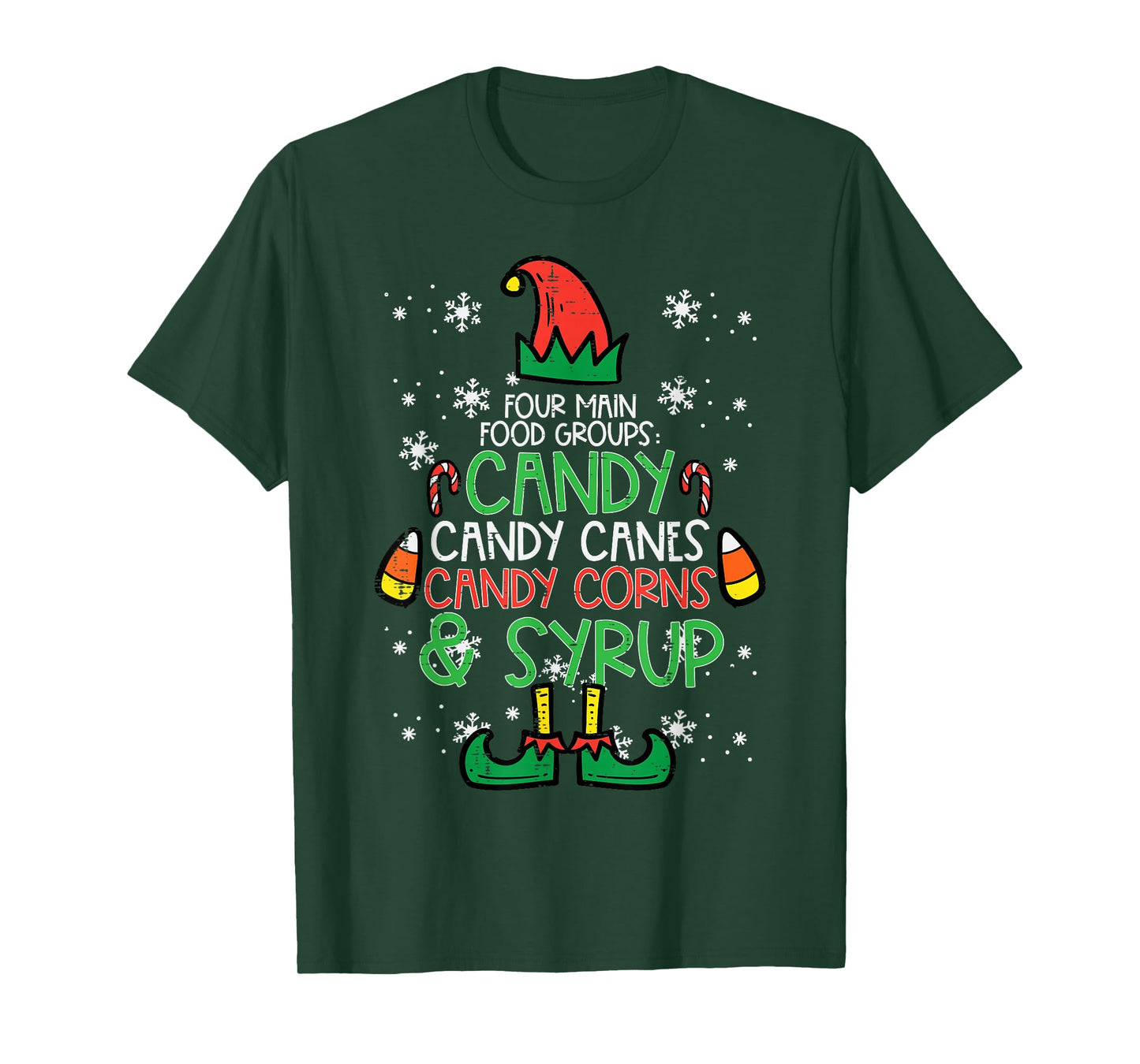 Christmas Food Groups Funny Xmas Candy Cane Men Women Kids T-Shirt