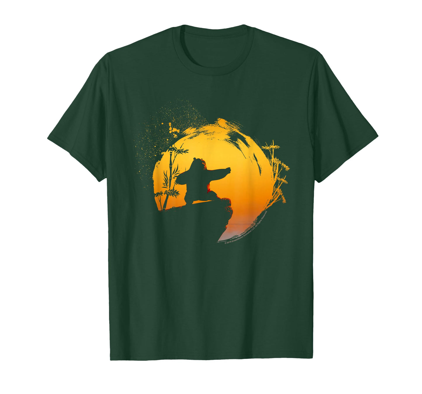 Kung Fu Panda Po Tai Chi Sunset Silhouette T-Shirt
