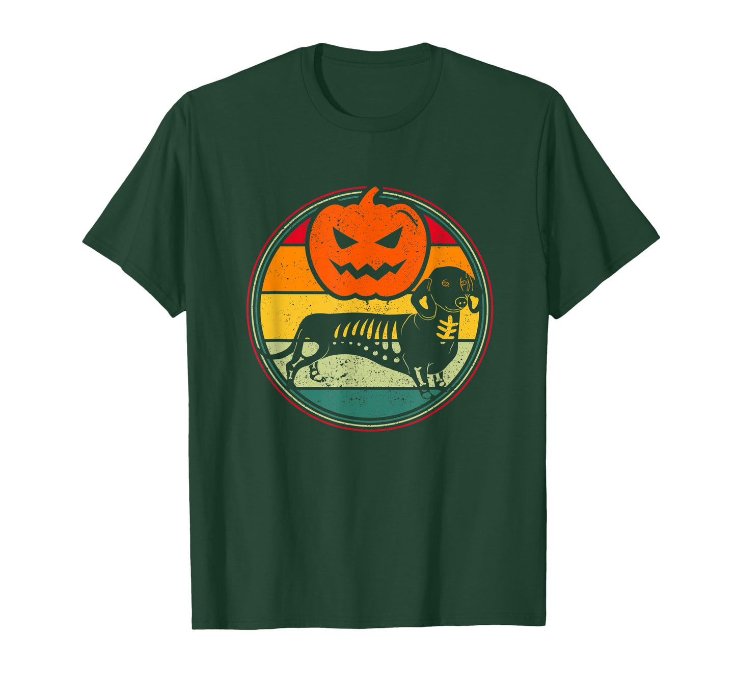 Pumpkin Dachshund Funny Halloween Jack O Lantern Wiener Dog T-Shirt