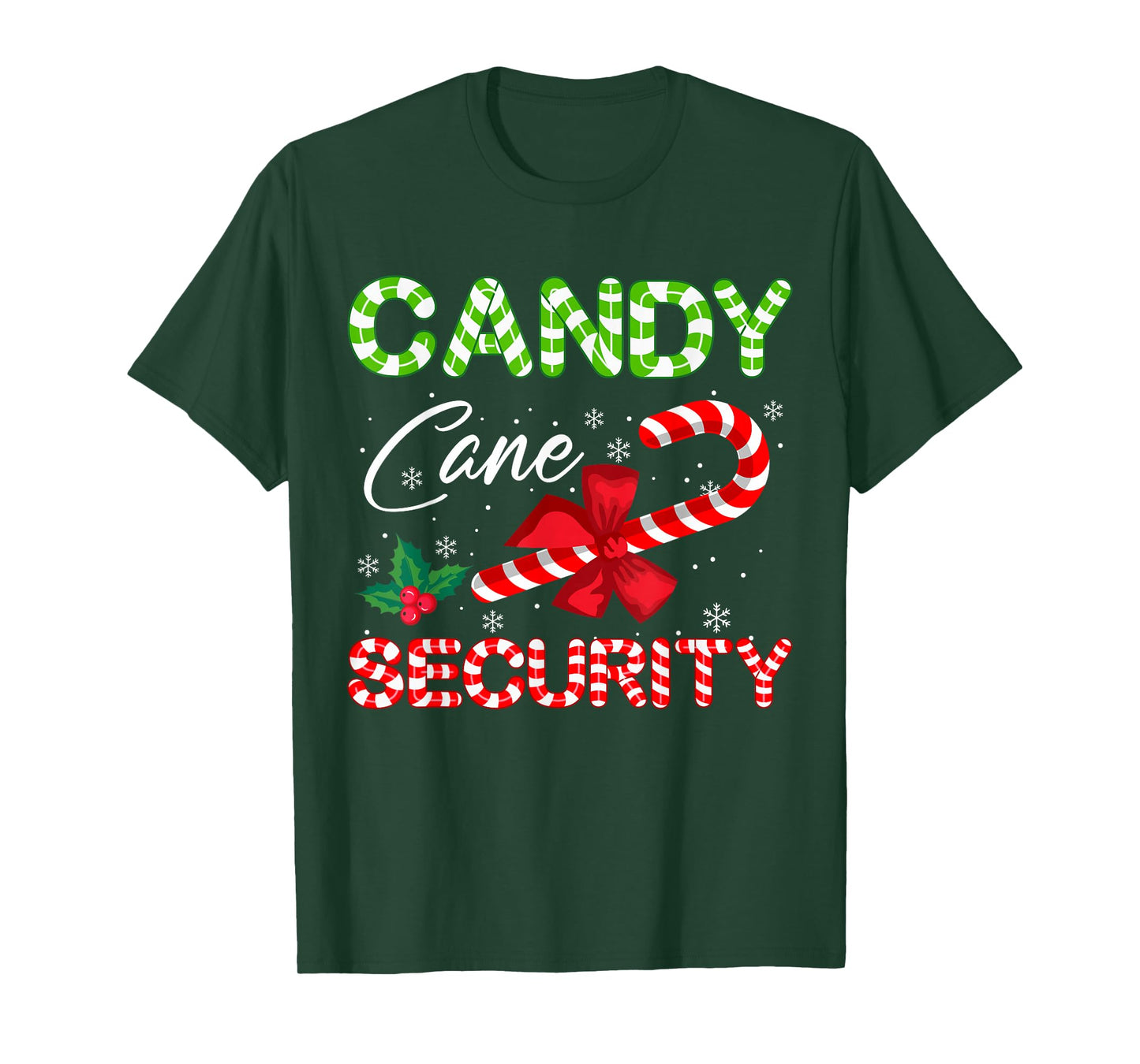 Candy Cane Security Funny Christmas Coquette Bow Candy Cane T-Shirt