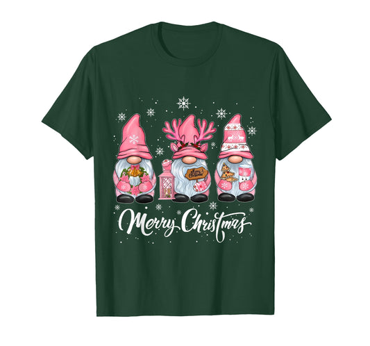 Cute Gnomes Merry Christmas Light Family Gnome Xmas Matching T-Shirt