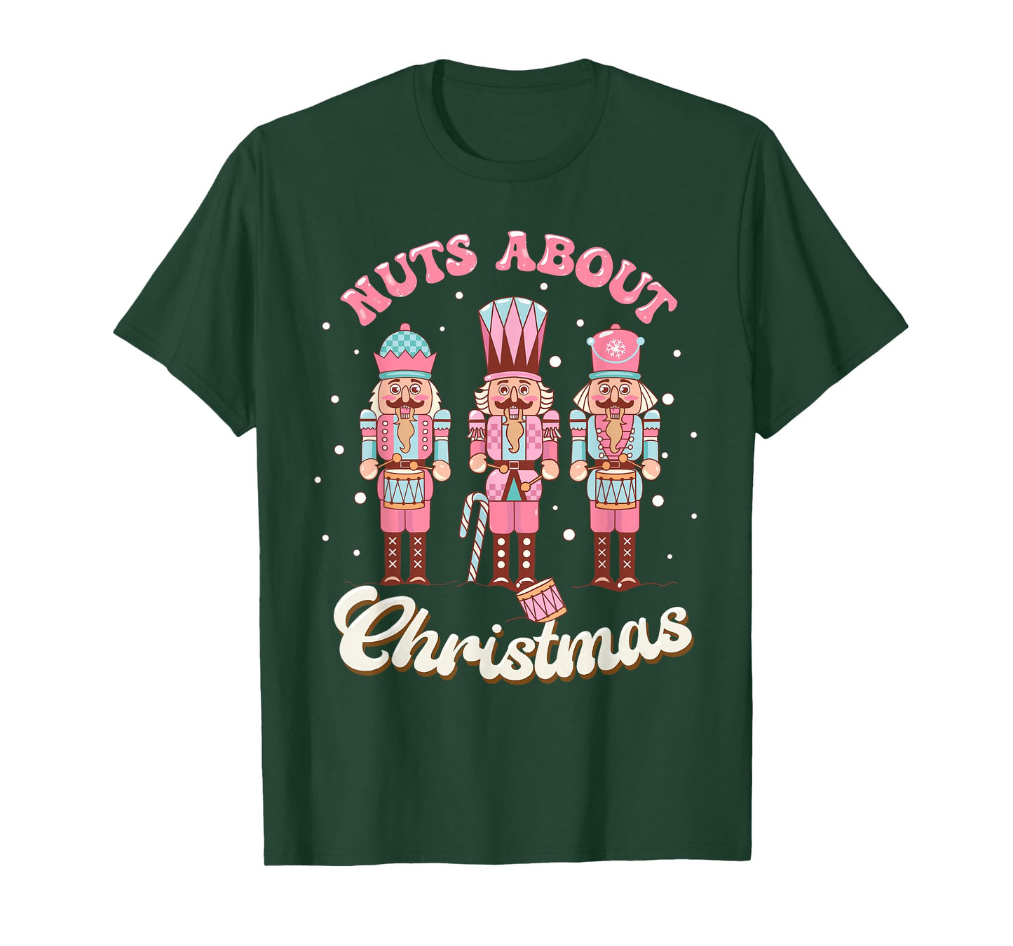 Groovy Retro Nuts About Christmas Holiday Xmas Nutcracker T-Shirt
