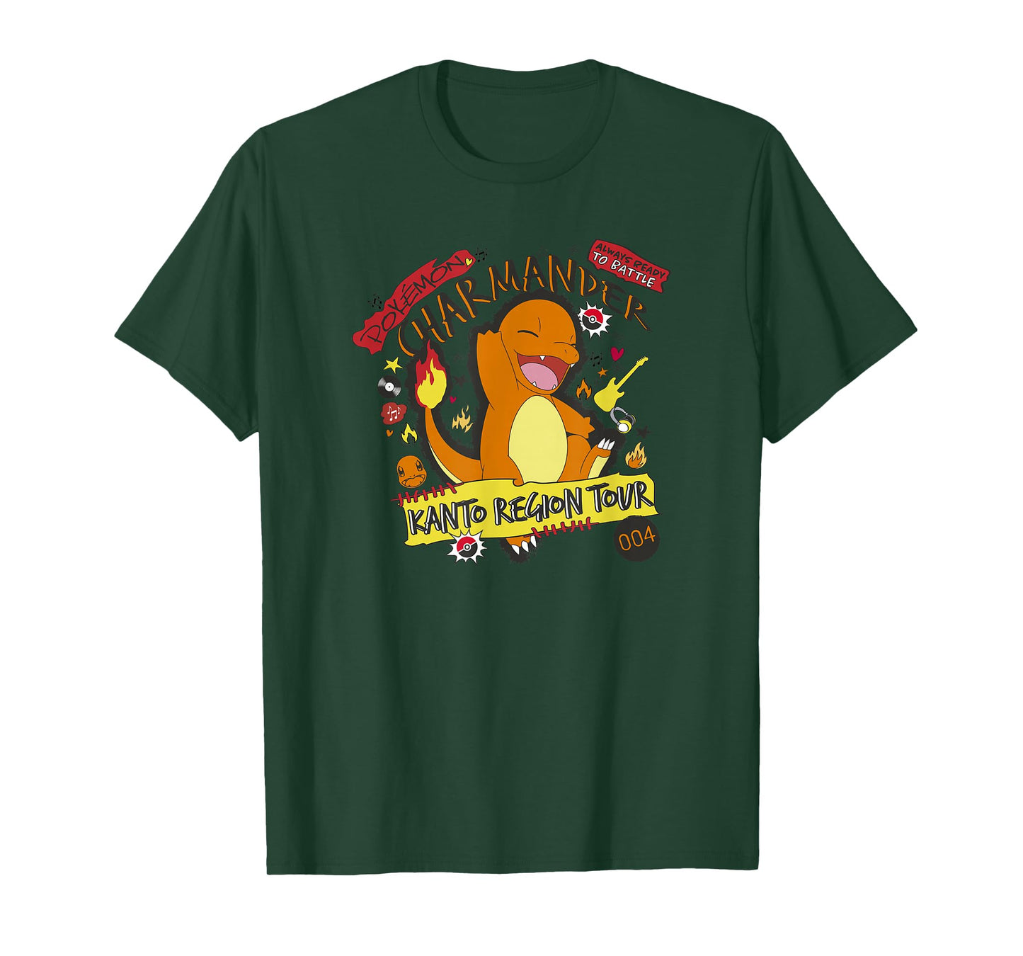 Pokémon Charmander 004 Kanto Region Tour Music Poster T-Shirt