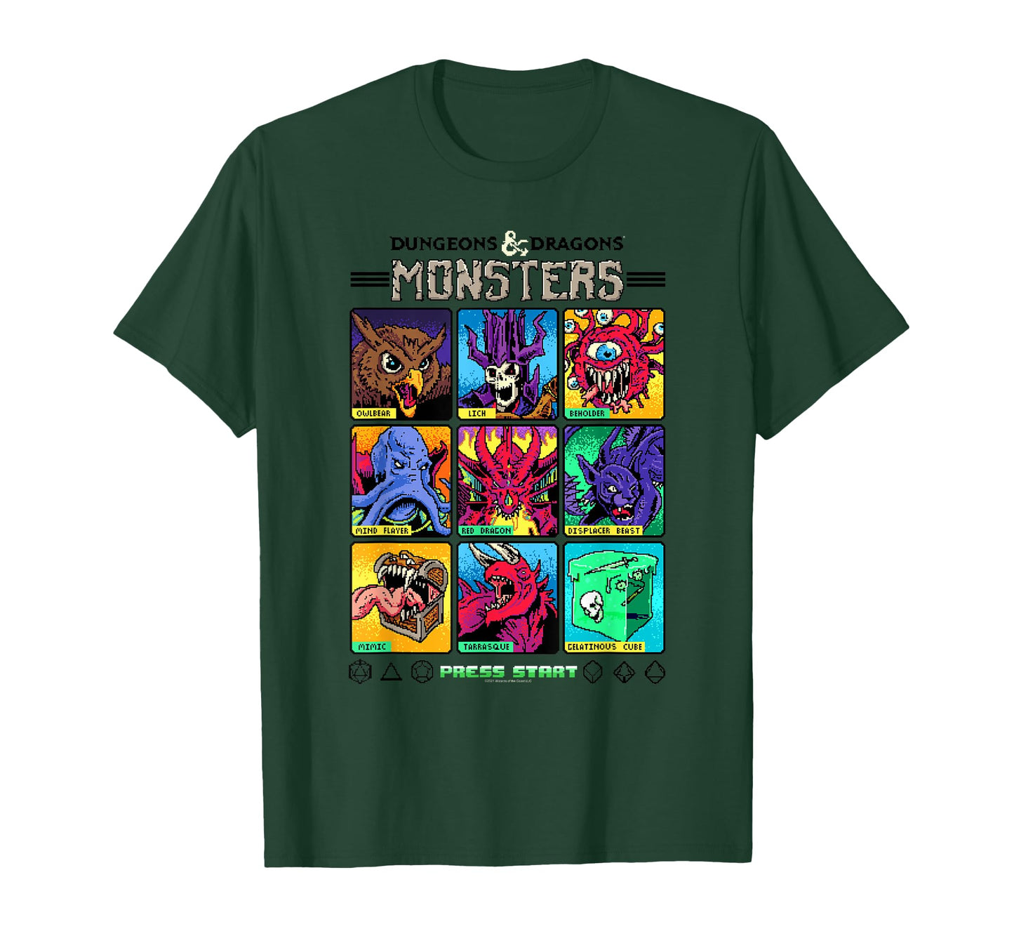 Dungeons & Dragons Wizards of the Coast Monster Select Menu T-Shirt