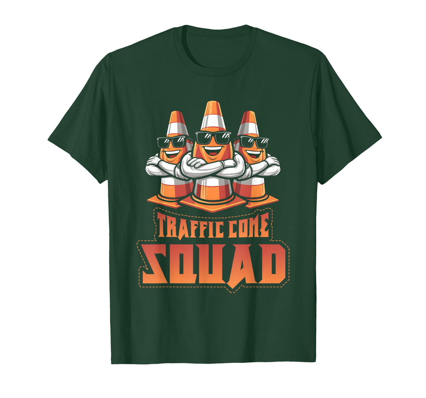Meme Kawaii Traffic Cone Squad Wearing Sunglass T-Shirt