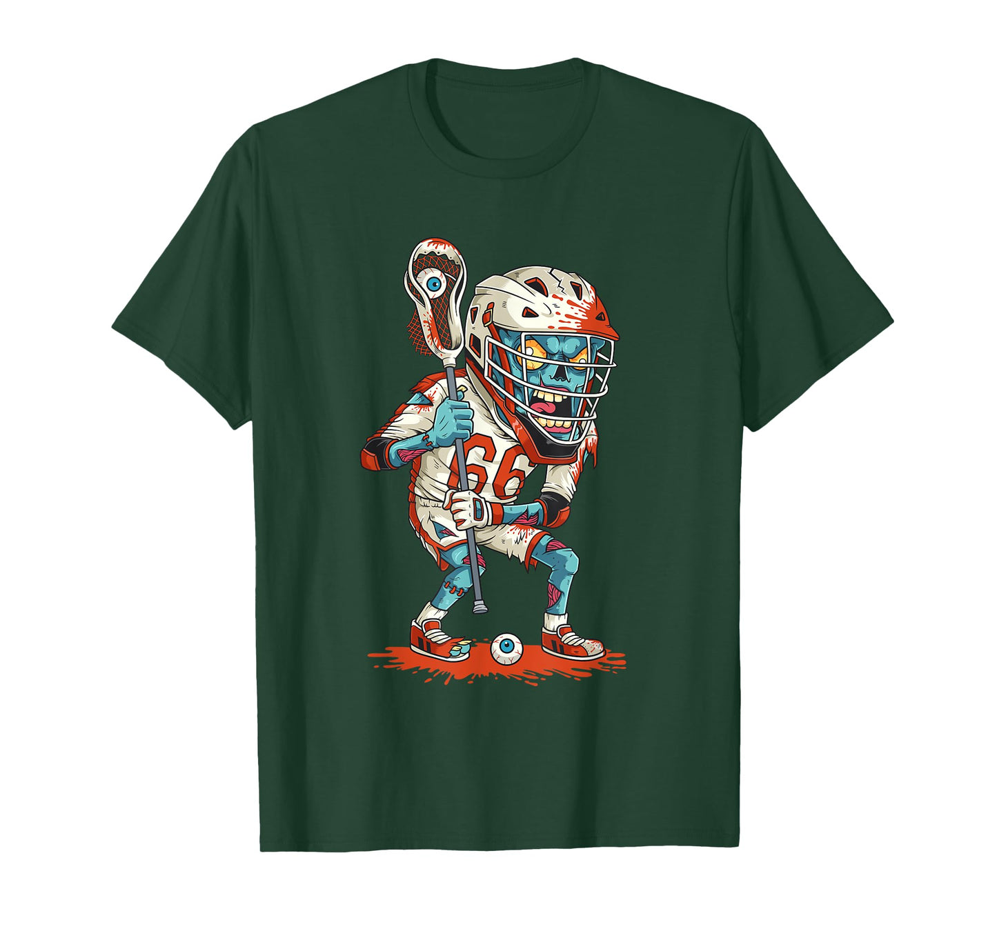 Mens Funny Lacrosse Zombie Player Lax Lazy Halloween Costume Gift T-Shirt