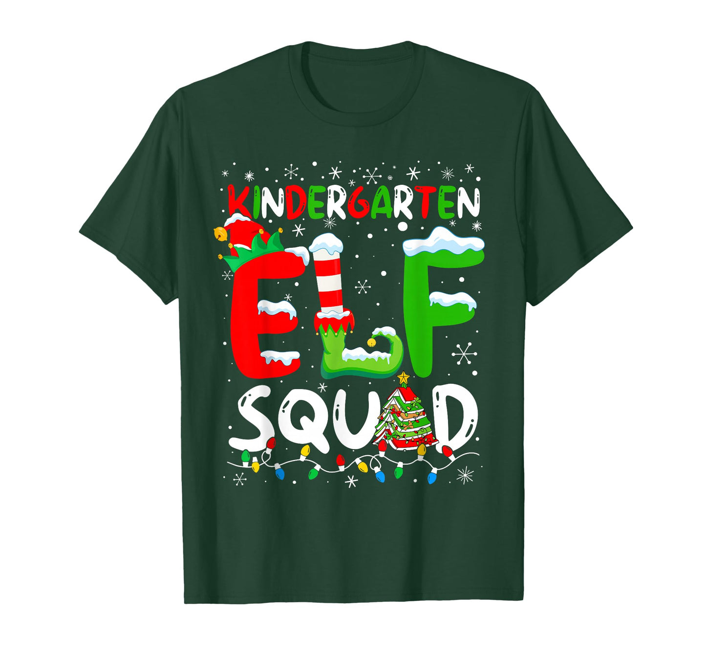 Kindergarten ELF Squad Funny Christmas ELF Student Teacher T-Shirt