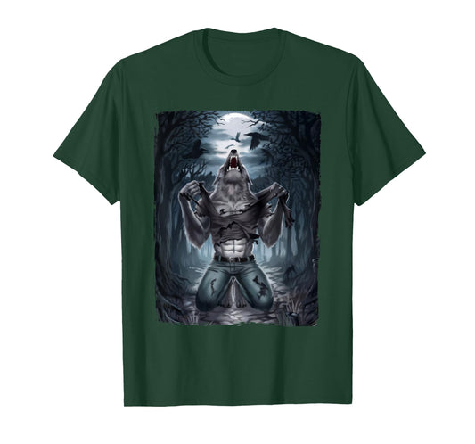 Funny Alpha Meme Werewolf Ripping T-Shirt