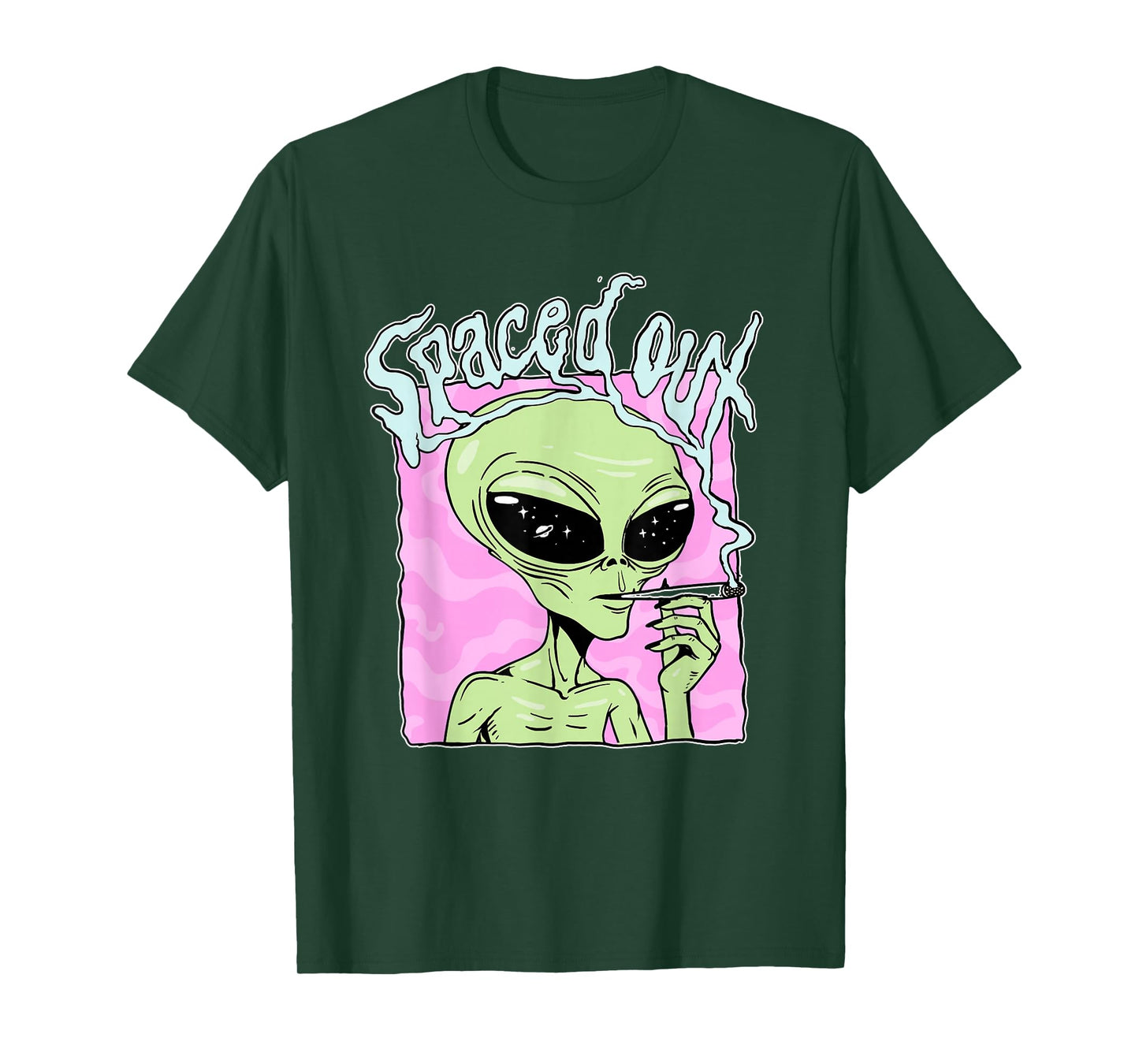 Marijuana Weed Smoking Alien Shirt Cannabis Stoner Smoker T-Shirt