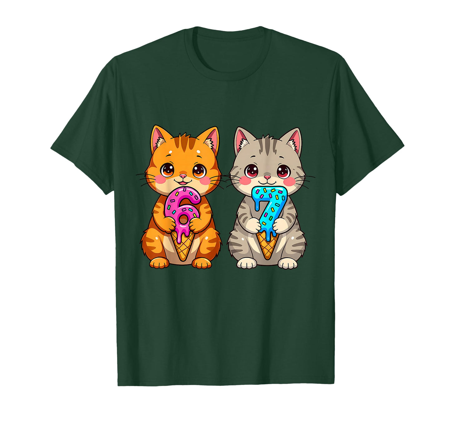 Cute Kawaii Cats Neko 67 Drip Meme Funny Six Seven T-Shirt