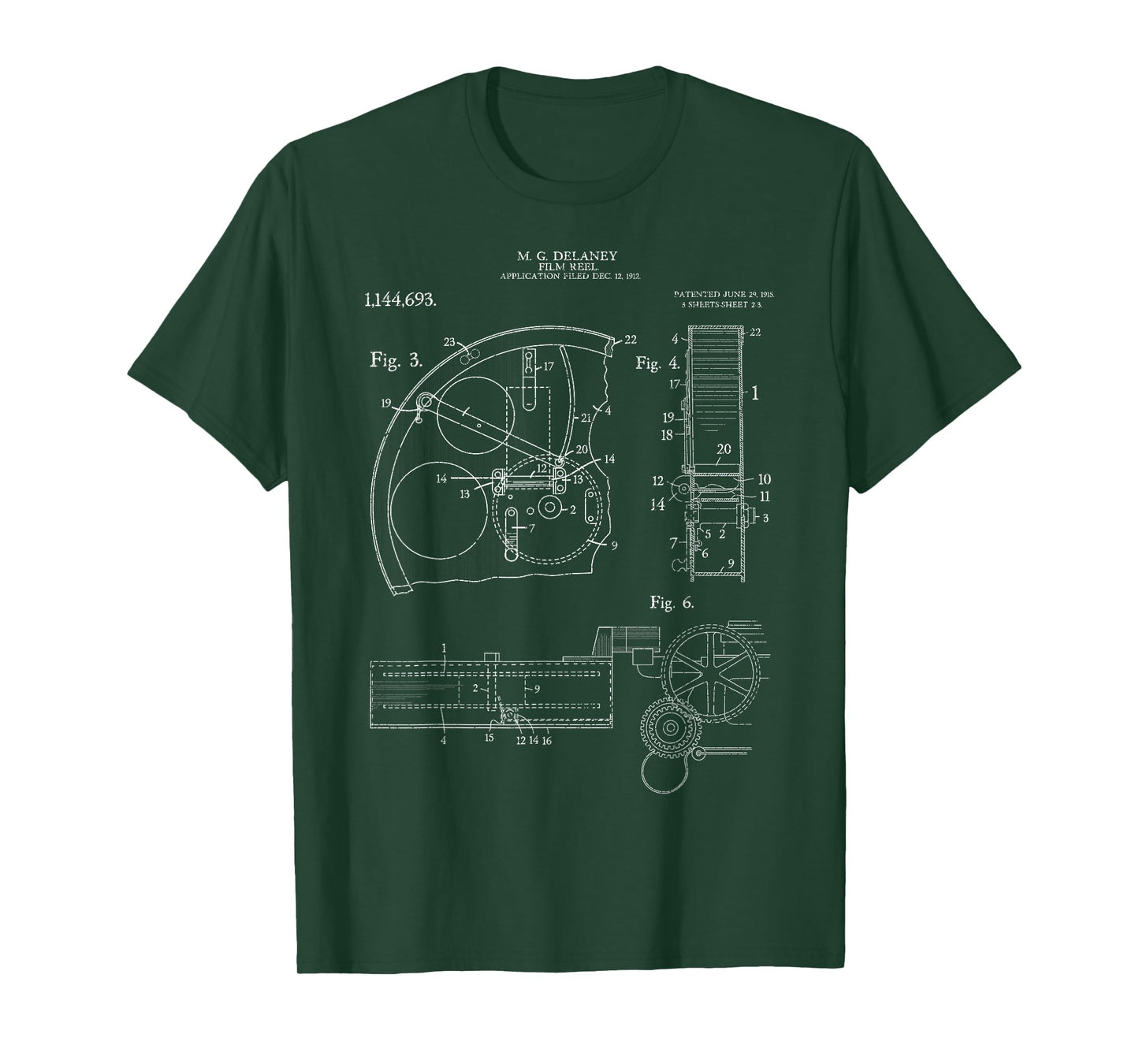 Film Reel Patent Retro Vintage Camera Filmmaker Filmmaking T-Shirt
