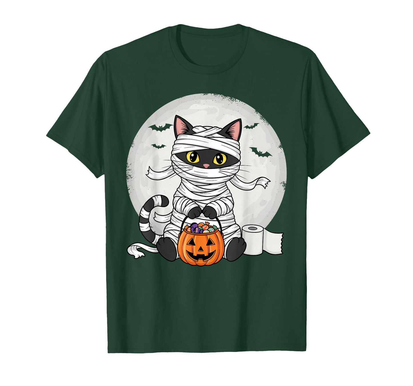 Cute Mummy Black Cat Halloween Costume Funny Trick or Treat T-Shirt