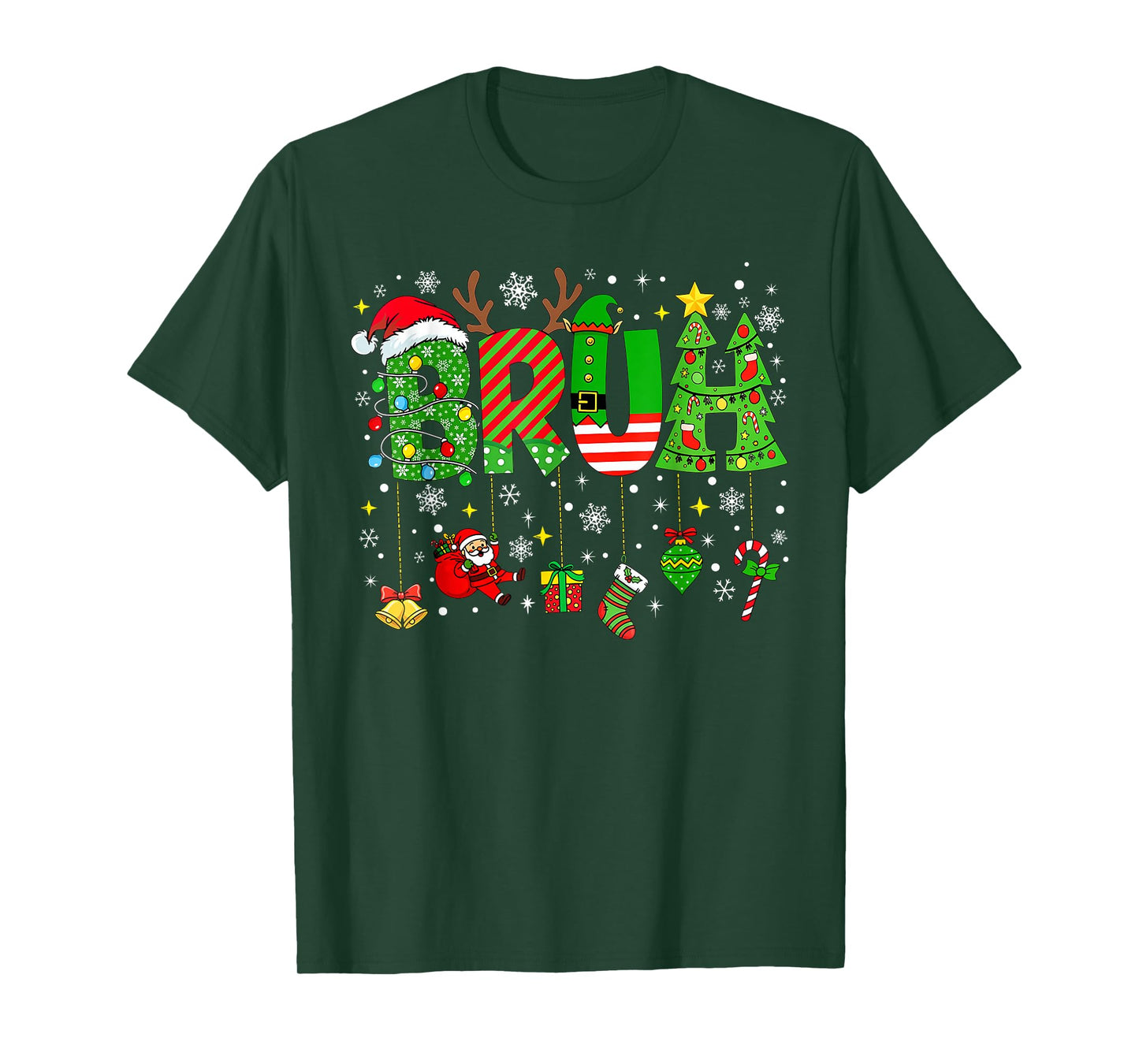 Bruh Christmas Kids Teens Boys Funny Christmas Humor T-Shirt