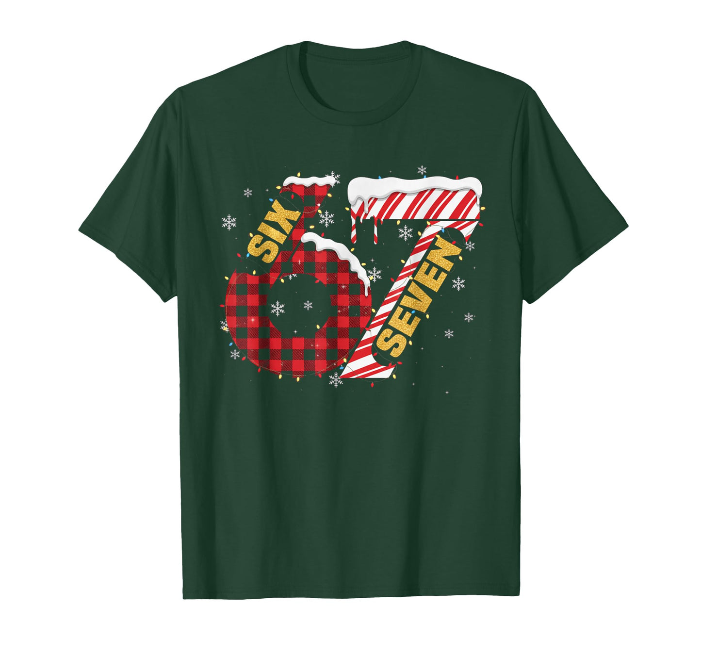 Funny Six Seven 67 Meme 67 Christmas Holiday Women Kids Xmas T-Shirt