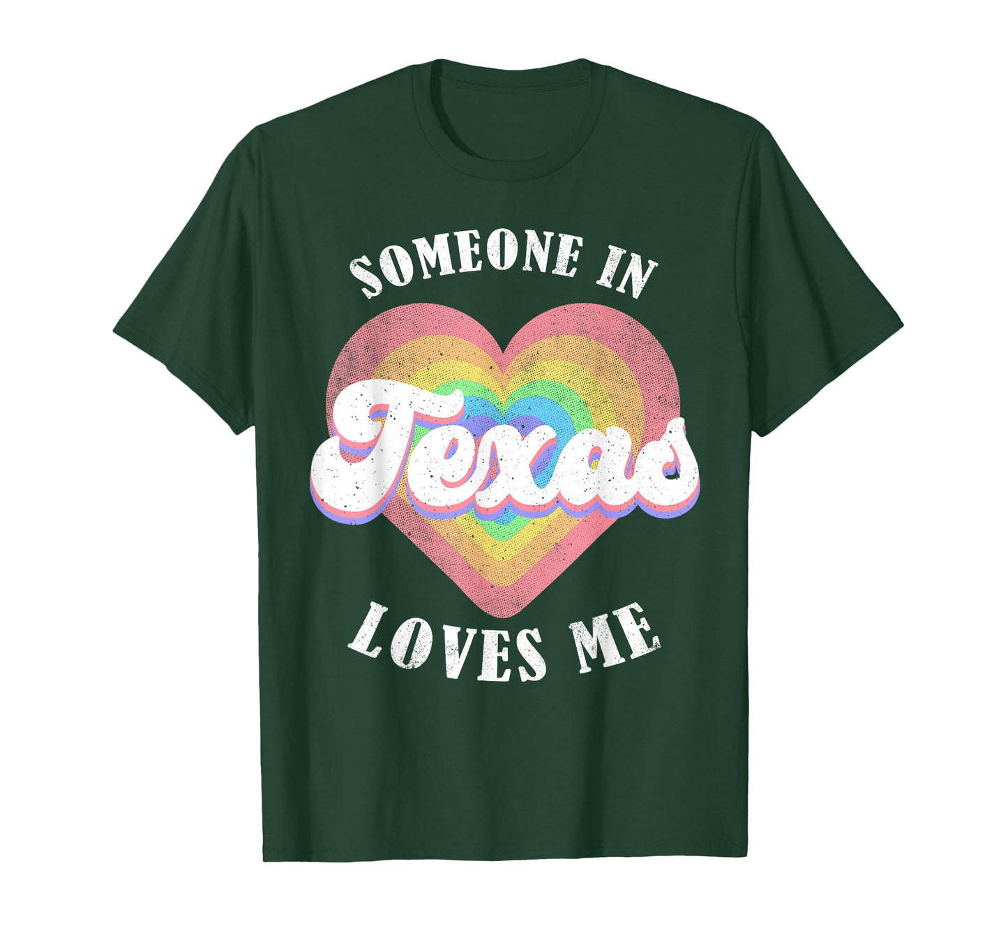 Someone in Texas Loves Me Heart Retro Groovy T-Shirt
