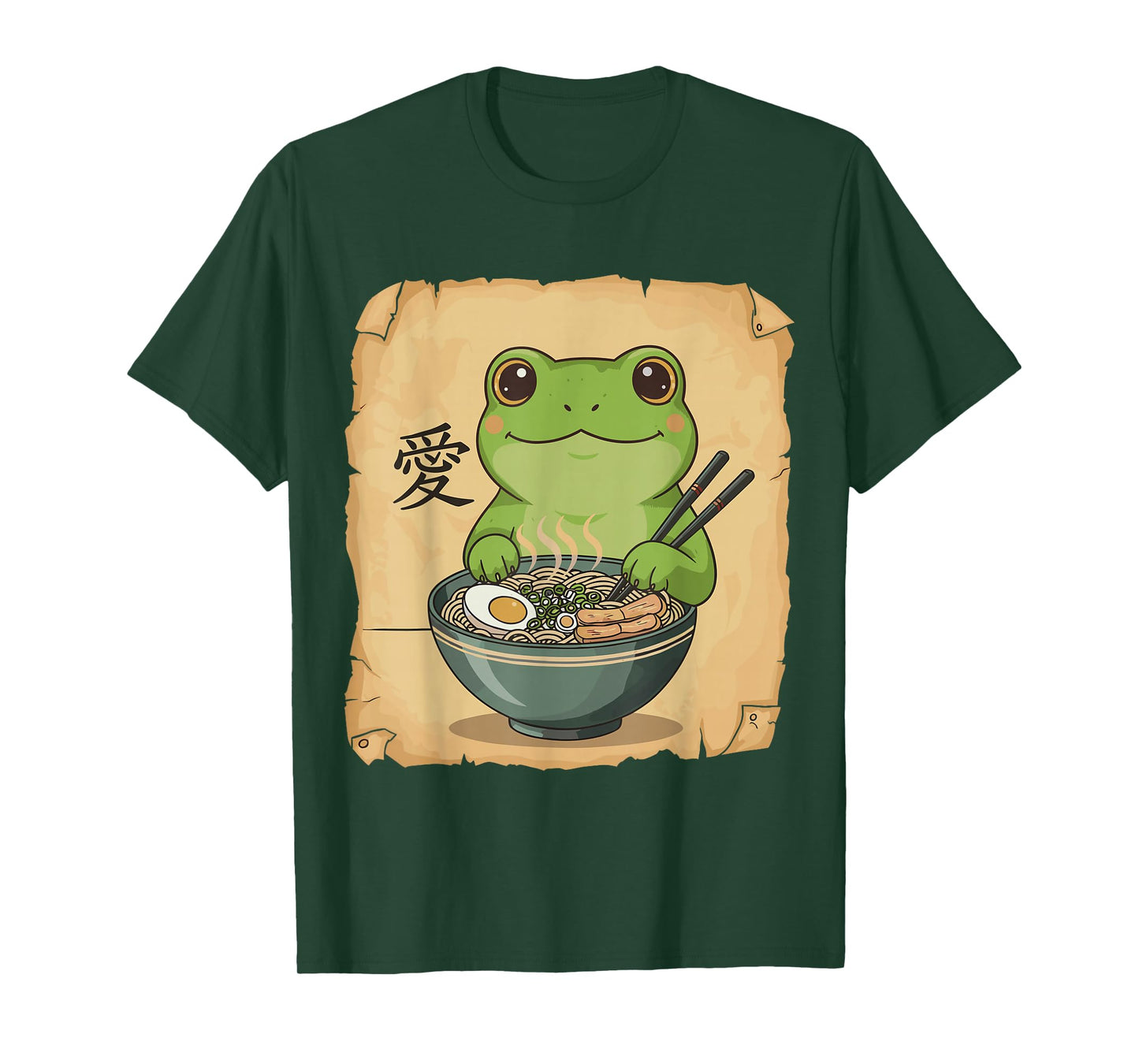 Ramen Frog Noodle Kawaii Lover Japanese Funny Graphic T-Shirt