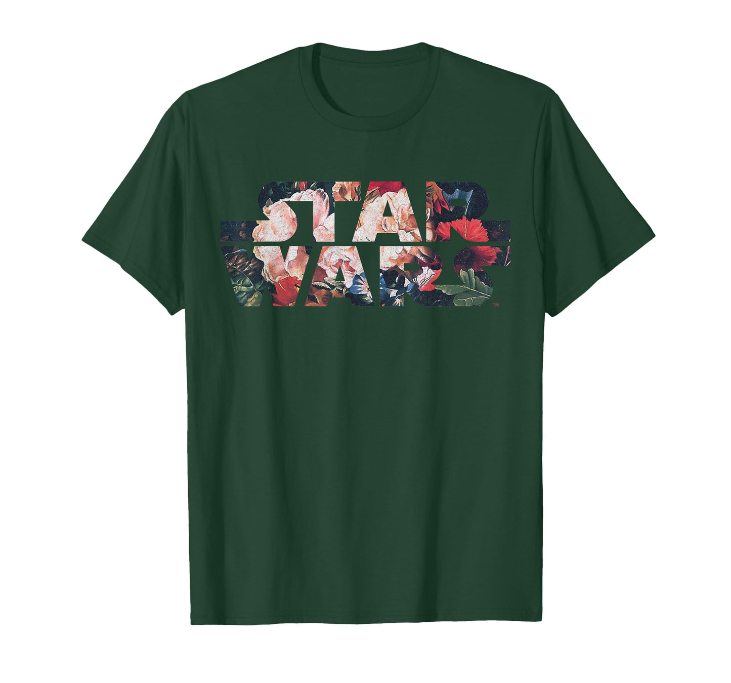 Star Wars Antique Flower Print Logo Graphic T-Shirt
