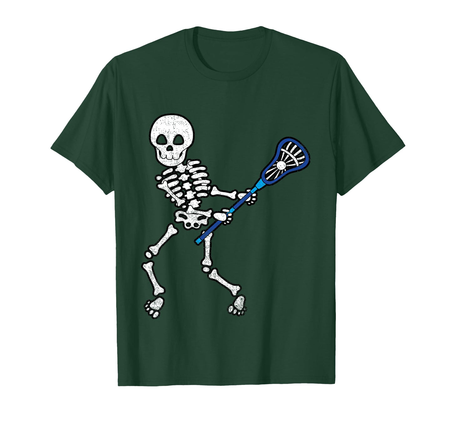 Kids Halloween Shirt Skeleton Lacrosse Sport Player Costume T-Shirt