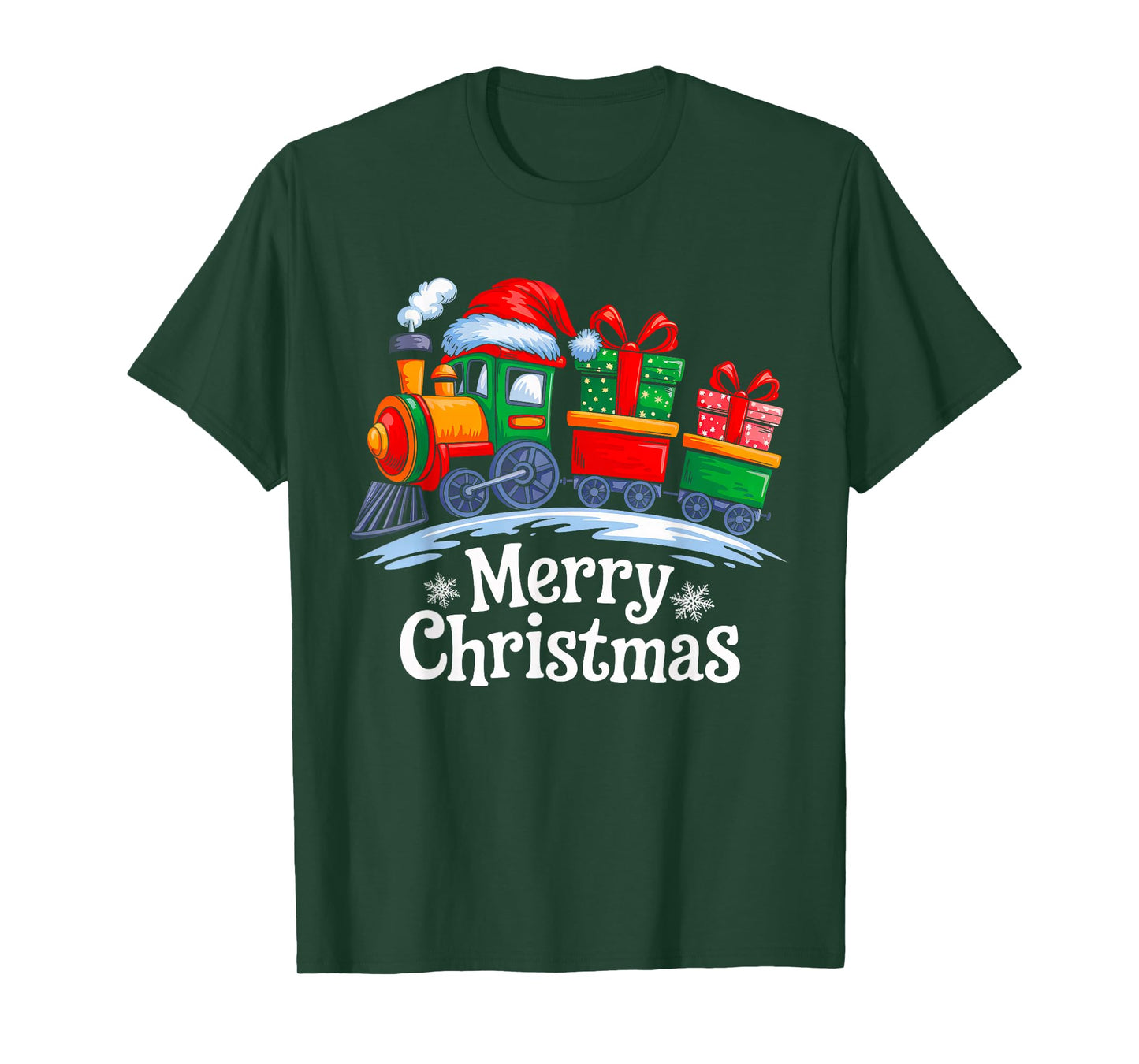 Merry Christmas Train Santa Cute Xmas Squad Boys Kid Toddler T-Shirt