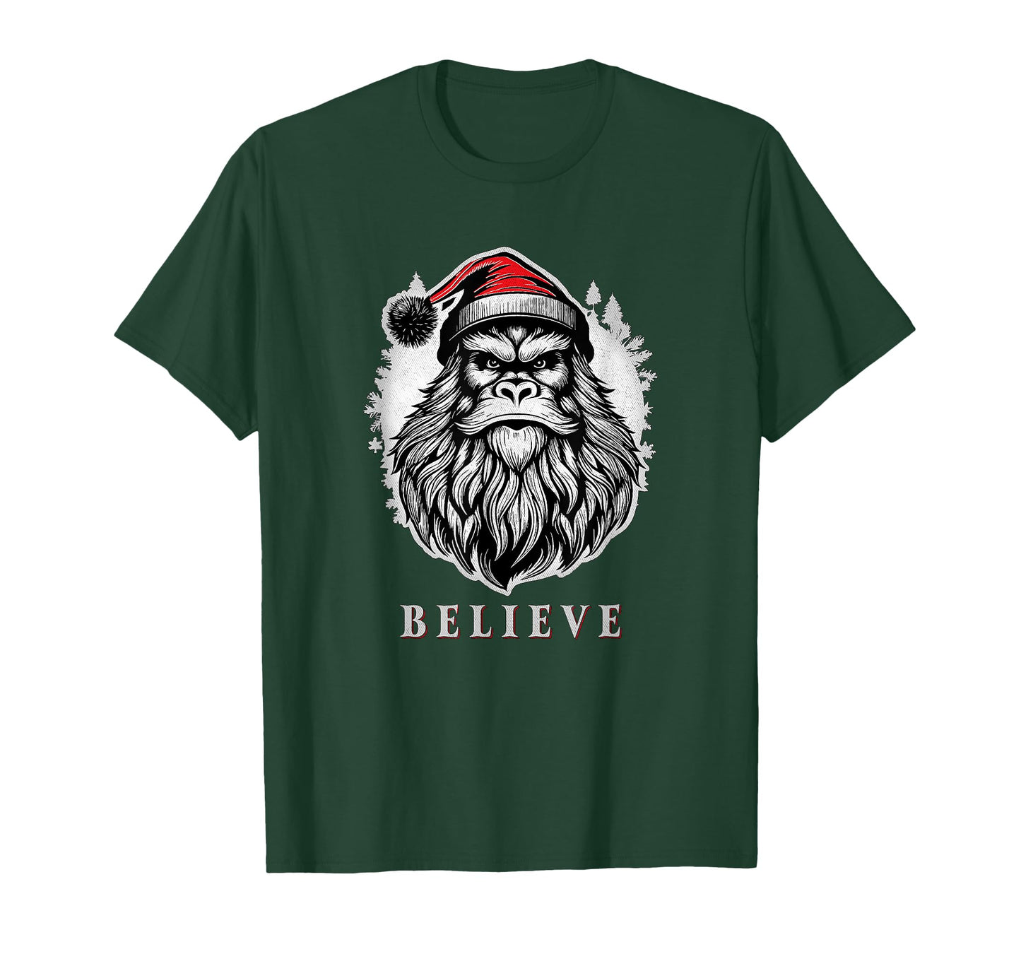 Christmas Bigfoot - Christmas Sasquatch - Cryptid Christmas T-Shirt