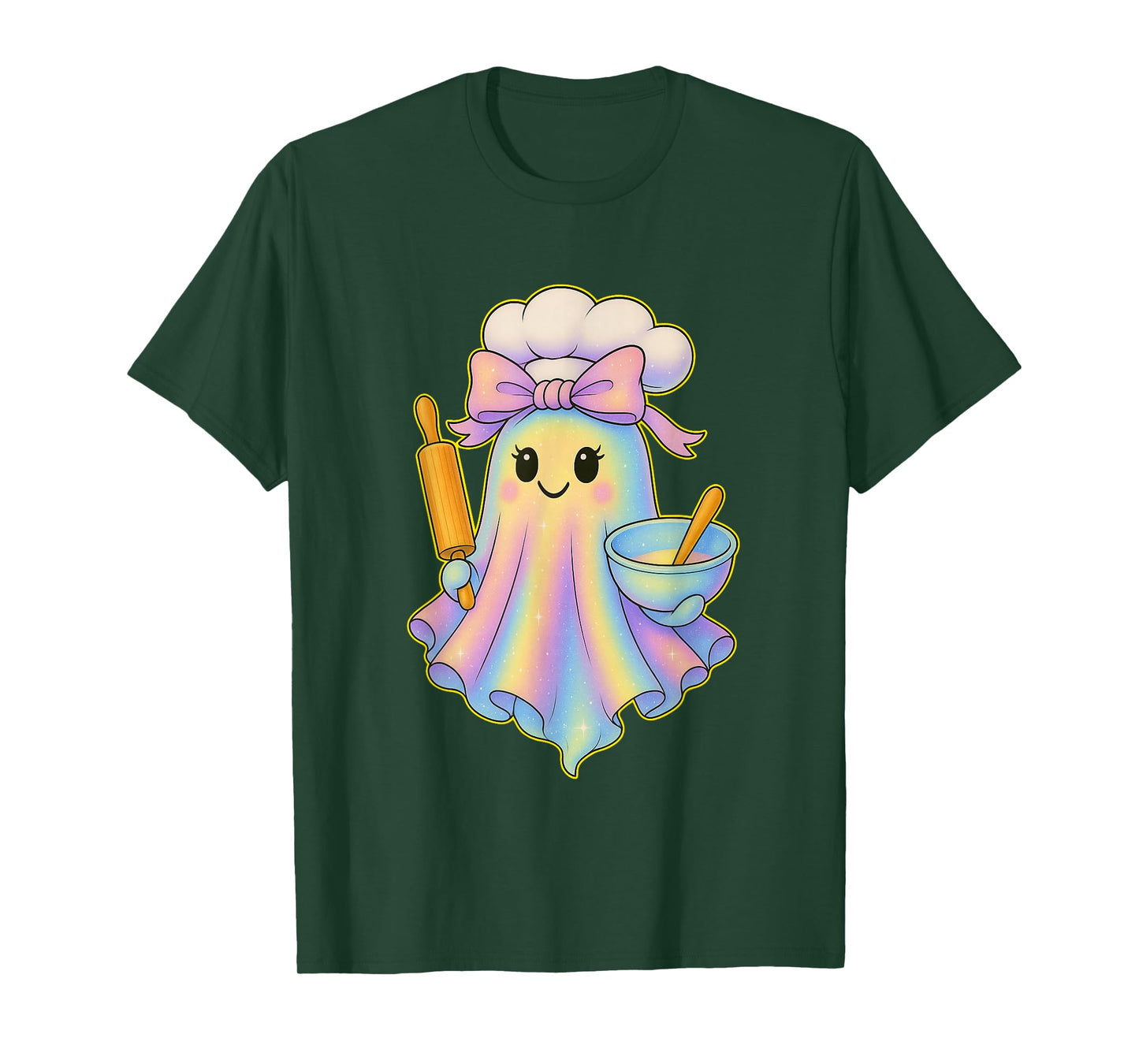 Chef Ghost Pastel Perfect Halloween Baking Bakers Ghost T-Shirt