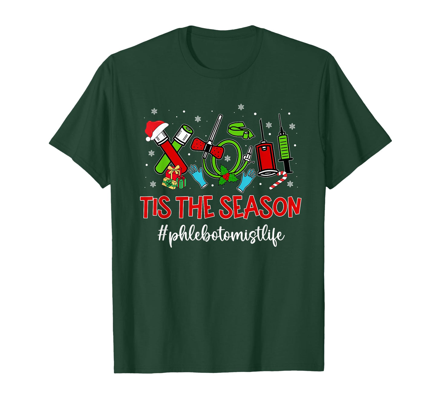 Christmas Phlebotomist Phleb Tech Phlebotomy Technician T-Shirt