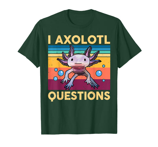 Large Axolotl Retro I Axolotl Questions Cute Axolotl Kids T-Shirt