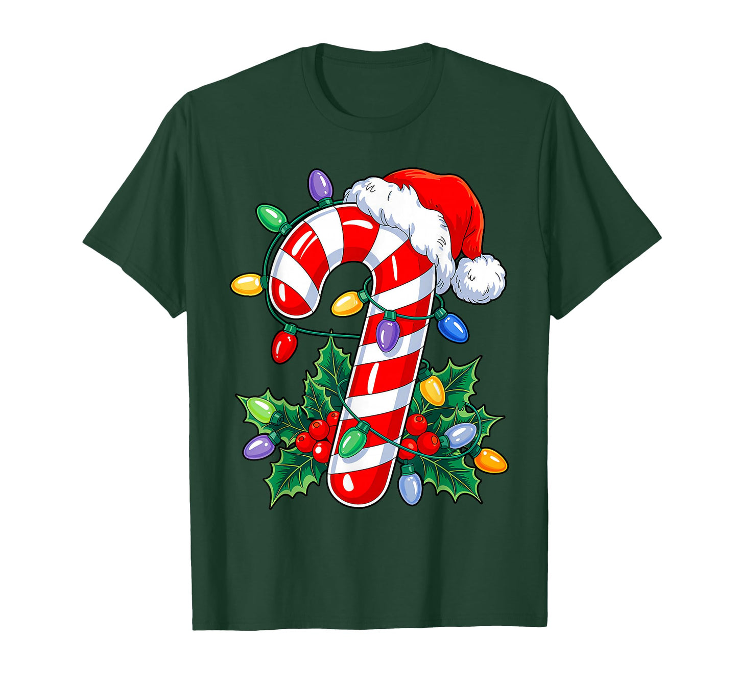 Candy Cane Crew Christmas Lights Family Matching Xmas Girls T-Shirt