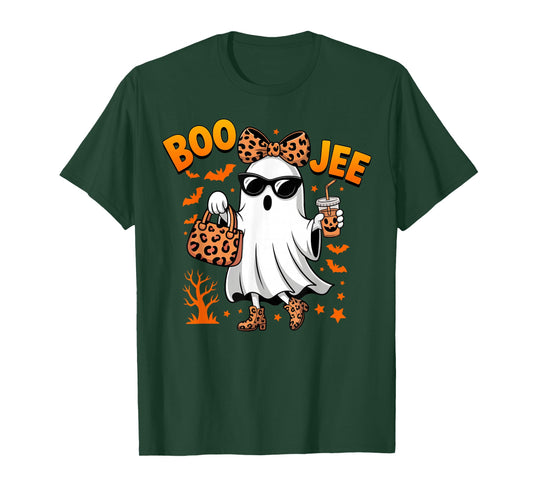 Boo JEE Boujee Pink Ghost Funny Halloween October Tee T-Shirt