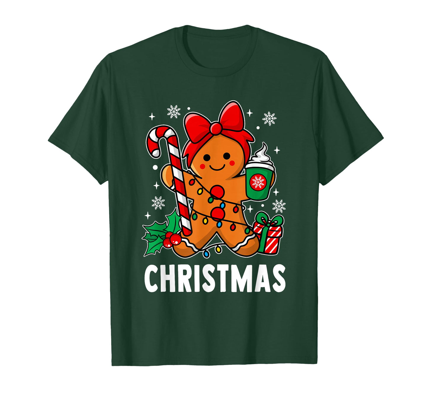 Christmas Merry Xmas Candy Cane Gingerbread Couples Pajama T-Shirt