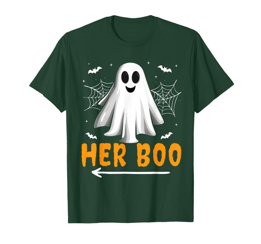 Her Boo His Boo Funny Matching Halloween Couples Men Women T-Shirt